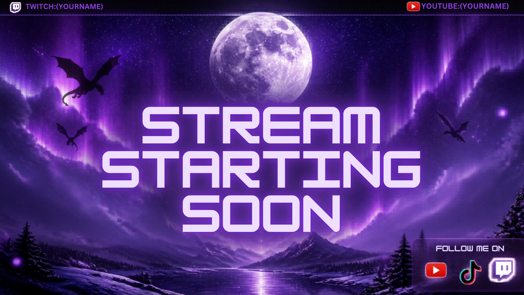Purple Dragon Stream Overlay Pack | Twitch, Kick & YouTube