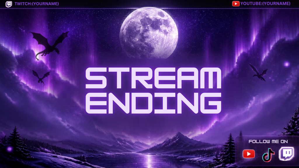 Purple Dragon Stream Overlay Pack | Twitch, Kick & YouTube